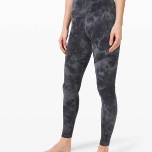 Lululemon Athletica Charcoal Tie-Dye Leggings